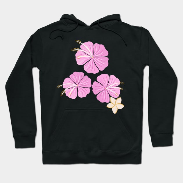 Pink hibiscus flowers Hoodie by Home Cyn Home 